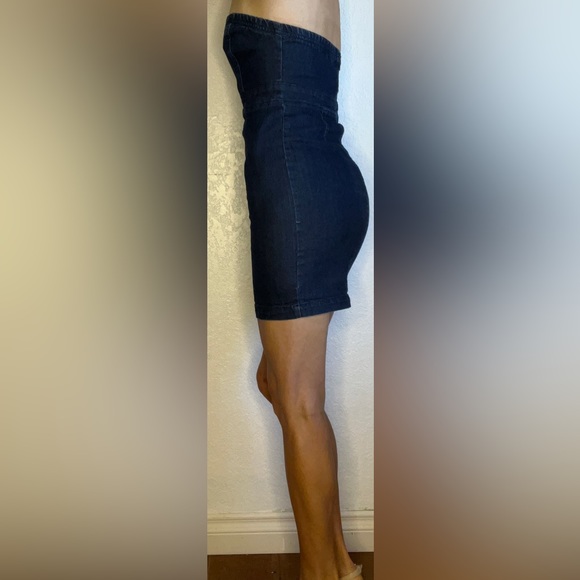 Forever 21 Strapless Blue Denim Mini Dress (S) - Picture 7 of 15